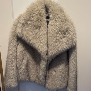 Women's Faux Fur Jacket - Gray Zara